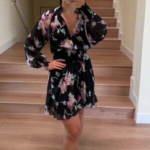 A.L.C. Black Long-Sleeve Mini Dress Size US 2
